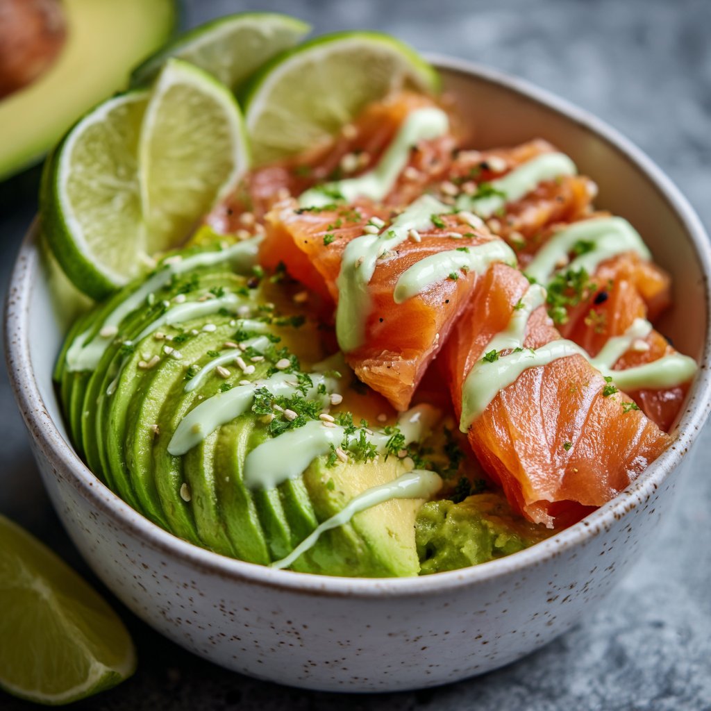 Creamy Avocado Salmon Bowl