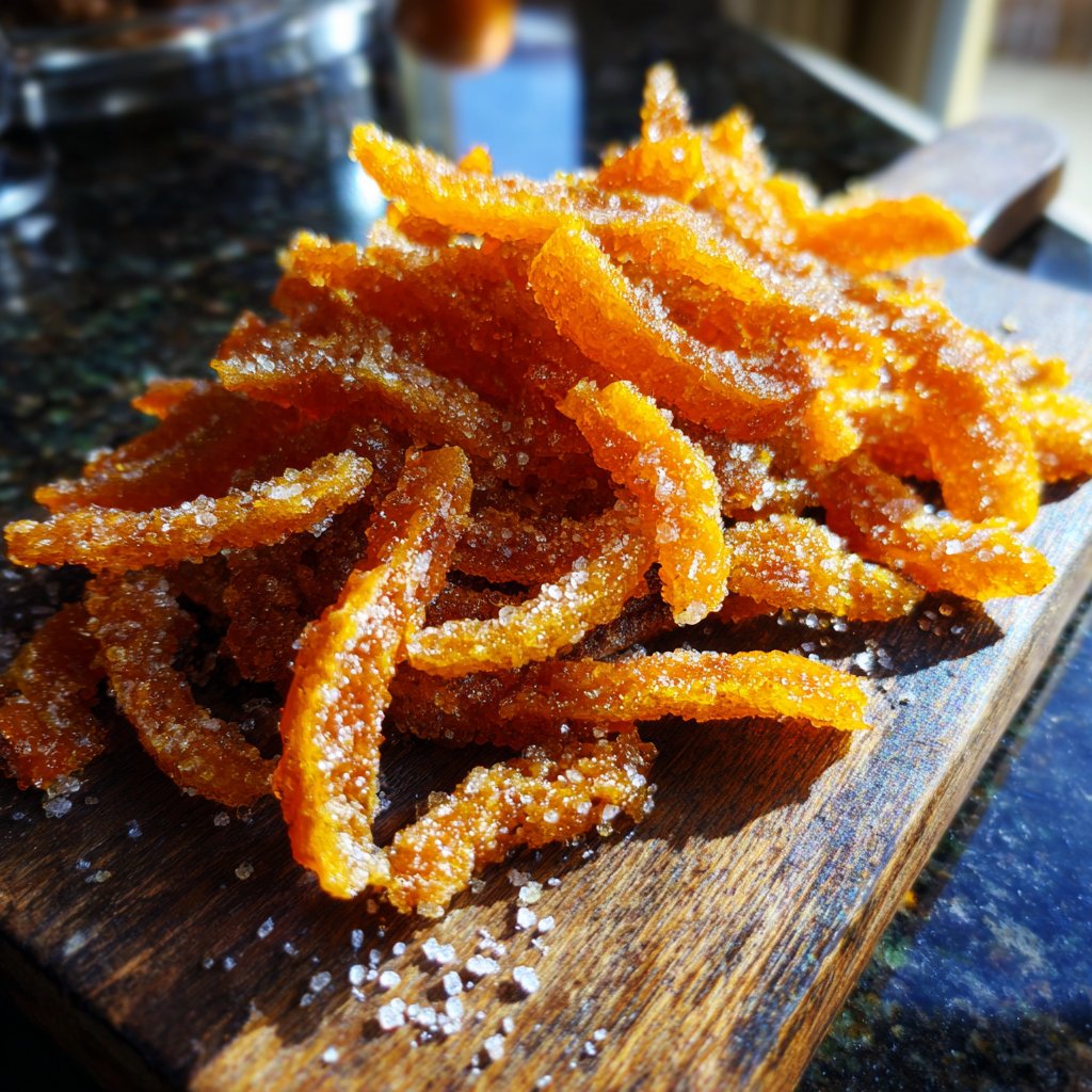 Candied Orange Peel with Brown Sugar