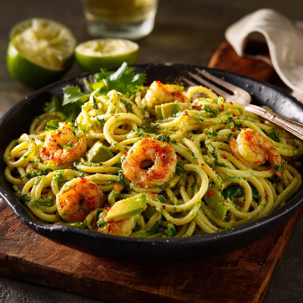 Zesty Shrimp and Avocado Pasta