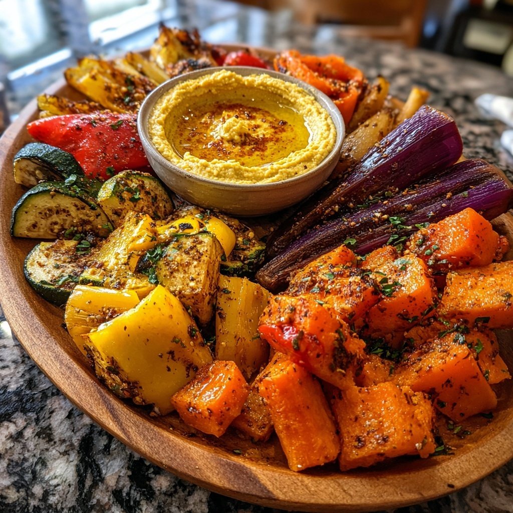 Roasted Vegetable and Hummus Platter
