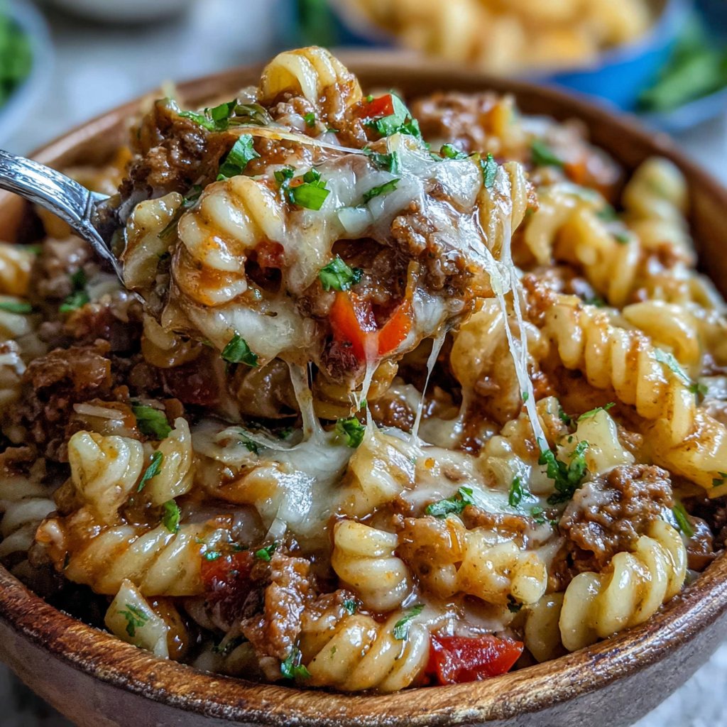 One Pot Cheesy Taco Pasta