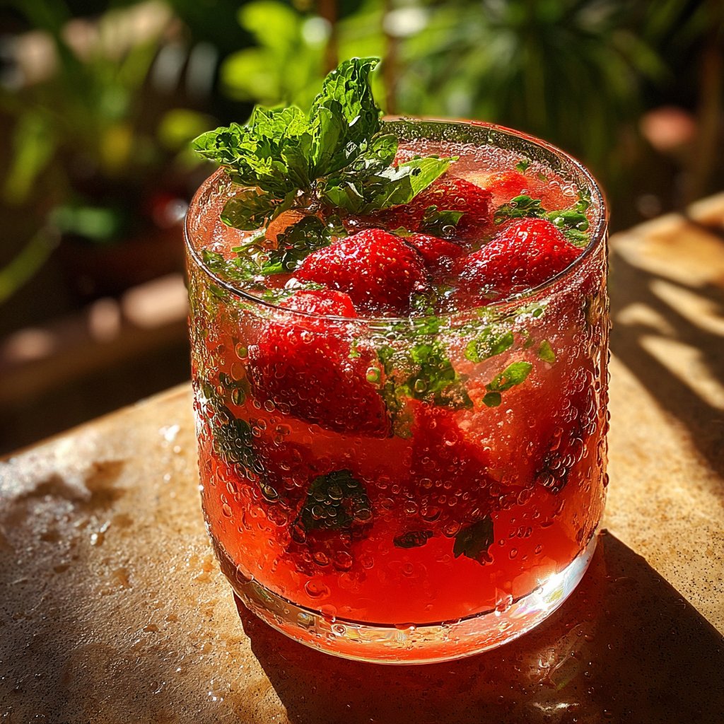 Sweet Strawberry Basil Mojito